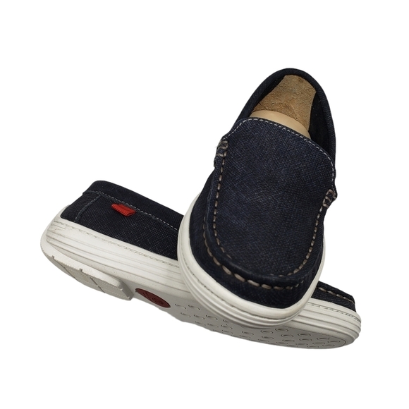 Marc Joseph | NIB Leroy St Navy Jeans Perforated Leather Loafers Boy's 10.5 - Picture 8 of 13
